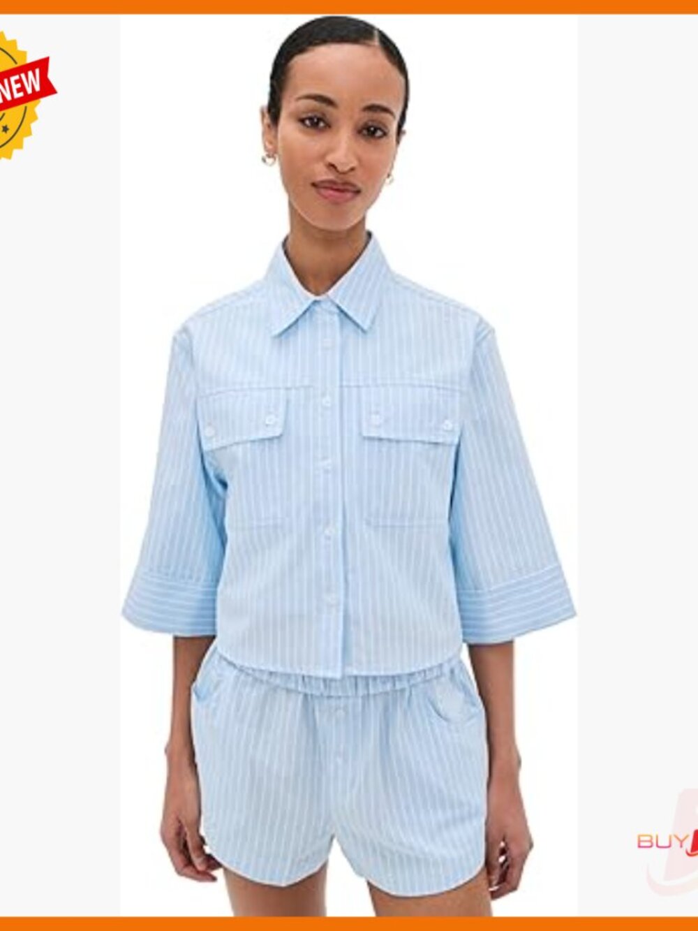 Classic Fit Short Sleeve Button Down Shirt With Flap Pockets